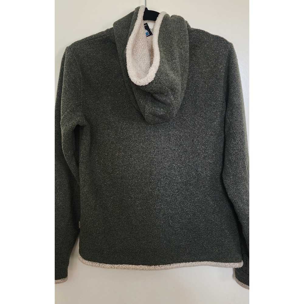 KUHL Women's Medium Green Alpaca Fleece Zip Up Hoodie Jacket Outdoors Hike Camp - Picture 3 of 5